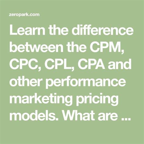 cpm cpc cpa formula|Performance Marketing Pricing Models – Zeropark Blog.